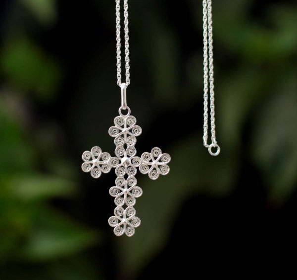 Collar Cruz Flores, Ag - Imagen 2