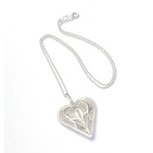 Collar Dije Corazón Doble, Ag