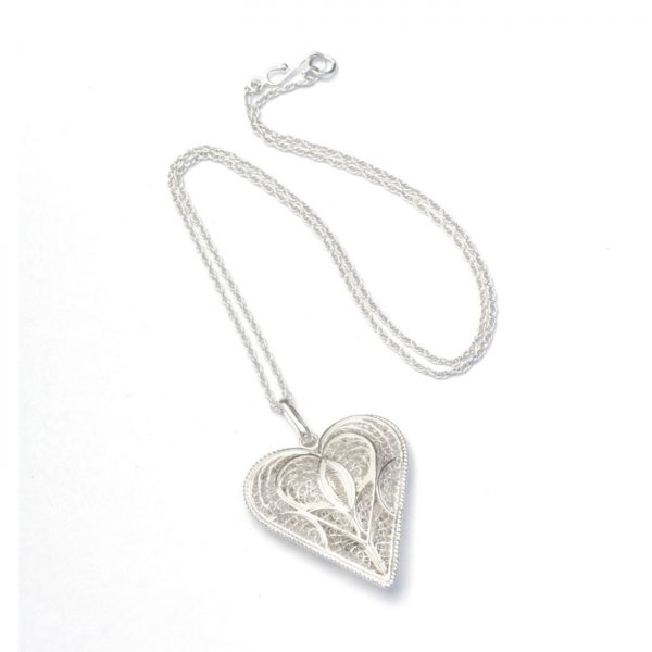Collar Dije Corazón Doble, Ag