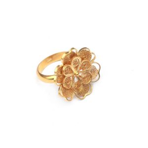 Anillo Flor Doble, Au