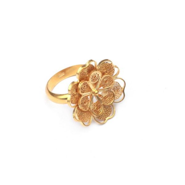 Anillo Flor Doble, Au