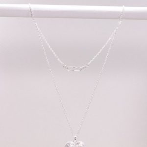 Collar Guardapelo Corazon Flores, Ag