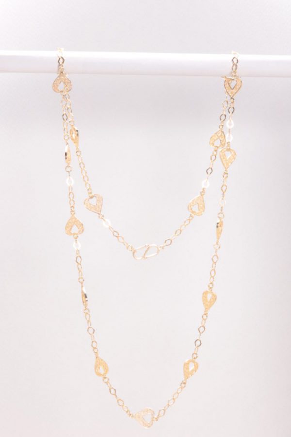 Collar Corazoncitos c/cadena, Au