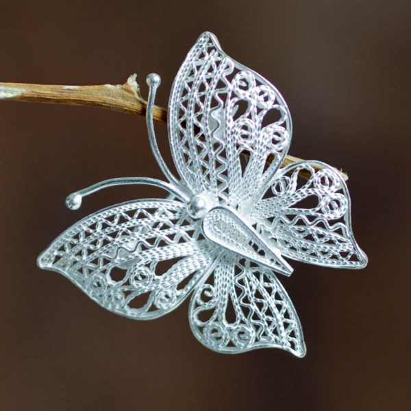 Prendedor Mariposa Gde, Ag - Imagen 2